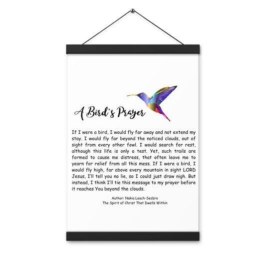 By Faith "A Bird's Prayer" Poem Poster With Hangers