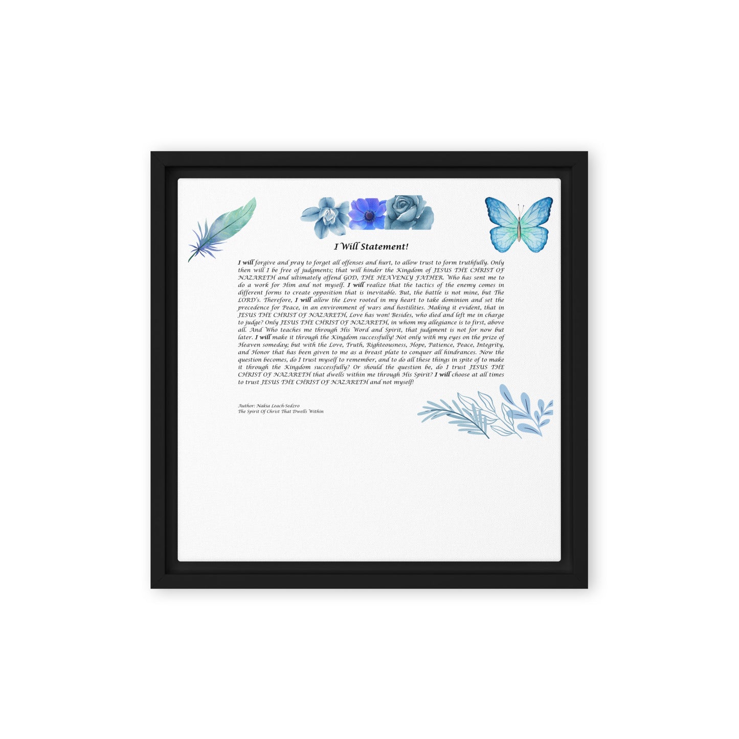 By Faith I Will Statement Framed Canvas